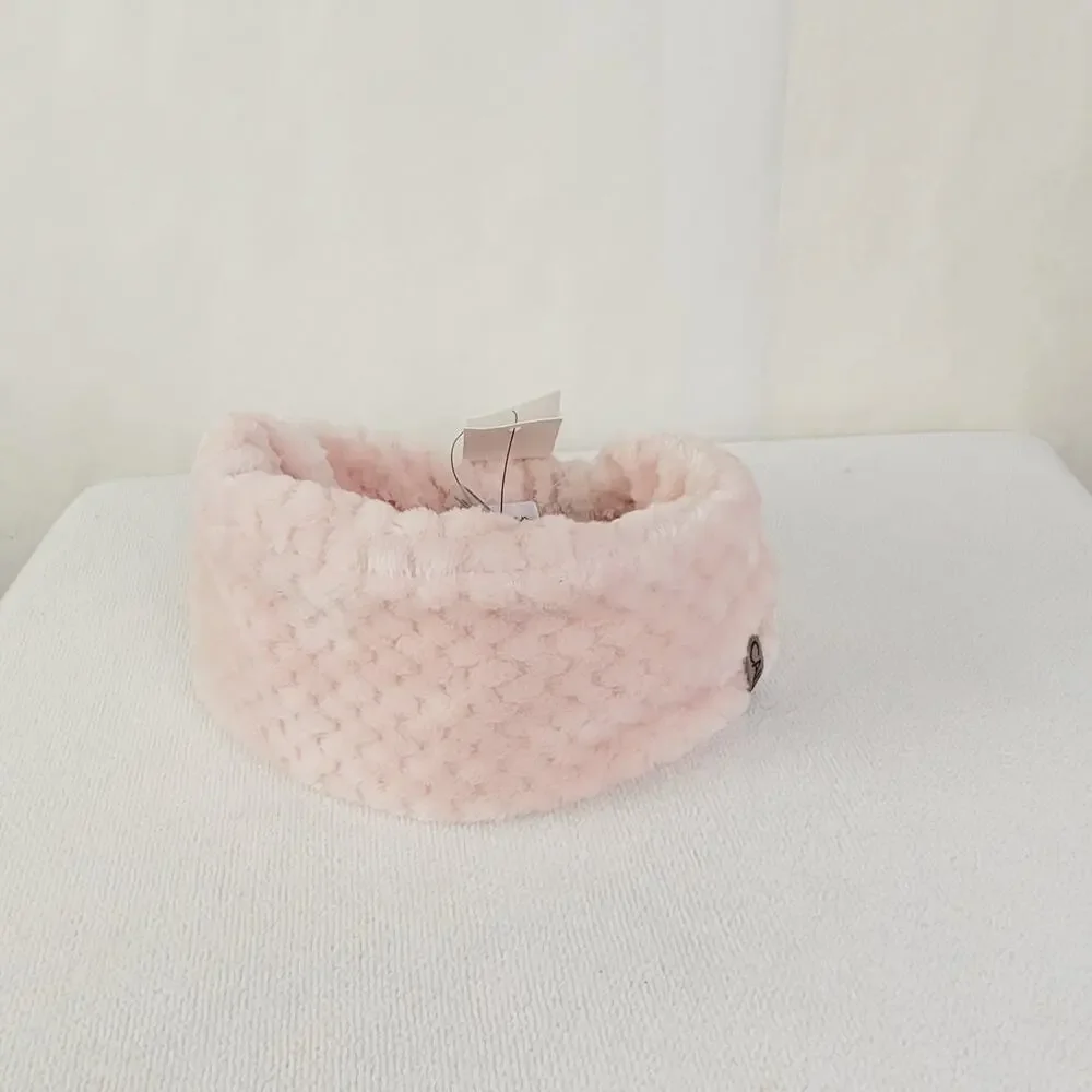 New Calvin Klein pink faux fur headband ear cover